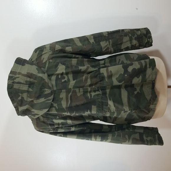 Outer Edge Camo Hooded Zip Front Green Utility Jacket size Large - Picture 6 of 12